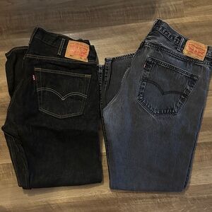 Levi's Men's Relaxed Jeans in Dark Blue and Faded Black